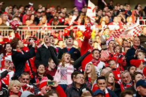 Framed Print : Bristol City's Glorious 2-0 Victory: A Sea of Celebrating Supporters at Wembley Stadium