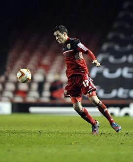 Bristol City V Brighton and Hove Albion Collection: Bristol City's Greg Cunningham in Action against Brighton and Hove Albion at Ashton Gate (2013)