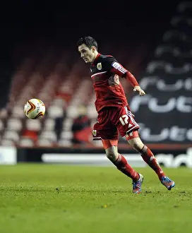 Framed Print : Bristol City's Greg Cunningham in Action against Brighton and Hove Albion at Ashton Gate (2013)