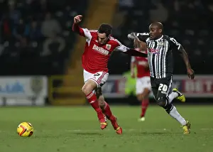 Notts County V Bristol City Prints: Bristol City's Greg Cunningham Fouls by Jamal Campbell-Ryce of Notts County - Football Match Action