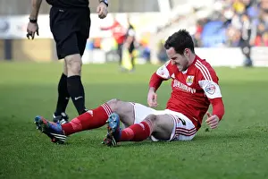 Shrewsbury Town V Bristol City Prints: Bristol City's Greg Cunningham Suffers Injury on the Field during Shrewsbury Town vs