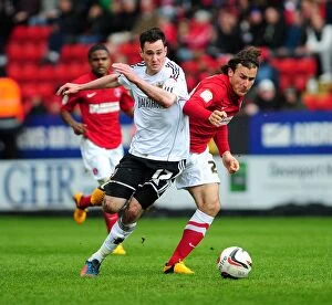 Images Dated 4th May 2013: Bristol City's Gregg Cunningham Foul by Lawrie Wilson during Charlton Athletic vs