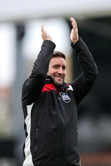 Images Dated 24th September 2016: Bristol City's Historic 0-4 Victory Over Fulham: Lee Johnson Celebrates with Fans