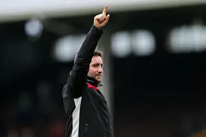 Framed Print : Bristol City's Historic 0-4 Win Over Fulham: Lee Johnson's Triumphant Celebration