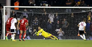 Bristol City's Ivan Lucic Saves Fulham's Cauley Woodrow's Penalty at Craven Cottage - EFL Cup