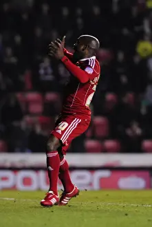 Bristol City's Jamal Campbell-Ryce Celebrates Second Goal vs. Portsmouth in Championship Match, March 2011 (Ashton Gate Stadium)
