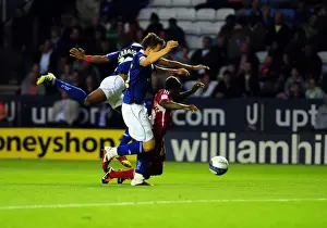 Leicester City V Bristol City Prints: Bristol City's Jamal Campbell-Ryce Fouled by Gelson Fernandes for Penalty in Leicester City vs