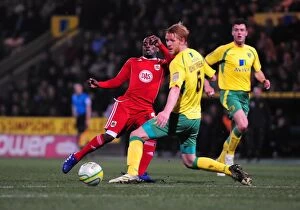 Norwich City v Bristol City Collection: Bristol City's Jamal Campbell-Ryce Sets Up Albert Adomah's Goal Against Norwich City