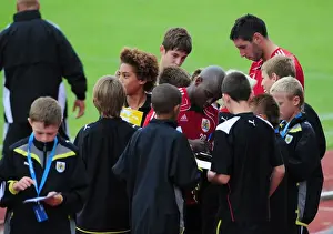 Framed Print : Bristol Citys Jamal Camplbell-Ryce and Bristol Citys Bradley Orr sign autographs for the academy