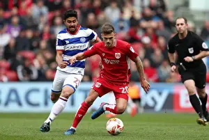 Bristol City V Queens Park Rangers Prints: Bristol City's Jamie Paterson Escapes Massimo Luongo's Tackle in Sky Bet Championship Clash