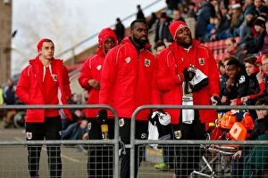 Images Dated 20th December 2014: Bristol City's Jay Emmanuel-Thomas on the Bench: Crewe Alexandra vs