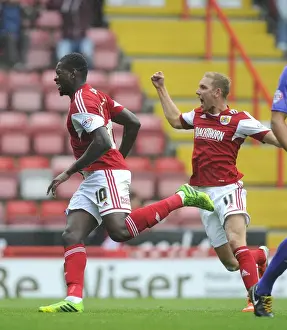 Bristol City V Wolves Prints: Bristol City's Jay Emmanuel-Thomas Celebrates Goal Against Wolves in Sky Bet League One (August 13)