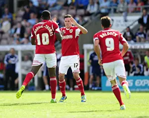 Framed Print : Bristol City's Jay Emmanuel-Thomas and Gregg Cunningham Celebrate Goal vs Coventry City, Sky Bet League One, 2013 Framed Print : Bristol City's Jay Emmanuel-Thomas and Gregg Cunningham Celebrate Goal vs Coventry City, Sky Bet League One, 2013