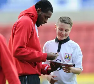 Bristol City's Jay Emmanuel-Thomas and Mascot at Swindon Town's County Ground (Swindon Town vs)
