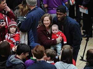 Images Dated 11th March 2015: Bristol City's Jay Emmanuel-Thomas Mingles with Fans at Cabot Circus