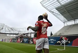 Gillingham Prints: Bristol City's Jay Emmanuel-Thomas Readies for Throw-In during Sky Bet League One Match vs