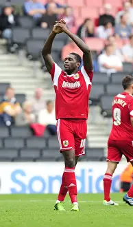 MK Dons V Bristol City Prints: Bristol City's Jay Emmanuel-Thomas and Sam Baldock Celebrate Goals Against Milton Keynes Dons
