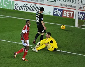 Bristol City V Crawley Town Prints: Bristol City's Jay Emmanuel-Thomas Scores First Goal Against Swansea City in Cardiff
