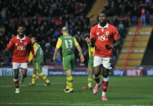 Bristol City V Notts County Prints: Bristol City's Jay Emmanuel-Thomas Scores Third Goal Against Notts County in Sky Bet League One Match at Ashton
