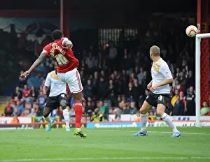 Bristol City V Colchester United Prints: Bristol City's Jay Emmanuel-Thomas Scores a Missed Opportunity Against Colchester United