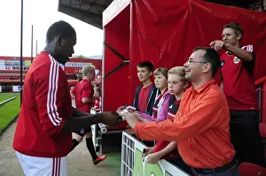 Round 2 Prints: Bristol City's Jay Emmanuel-Thomas Signs Autographs at Ashton Gate after Bristol City V Crystal Palace