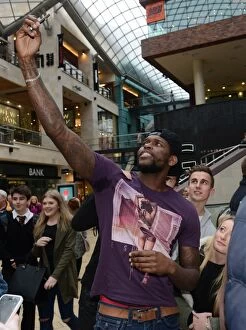 Images Dated 11th March 2015: Bristol City's Jay Emmanuel-Thomas Snaps a Selfie at Cabot Circus during Johnstones Paint Trophy