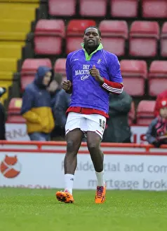 Bristol City V Watford FA Cup Prints: Bristol City's Jay Emmanuel-Thomas Warms Up Ahead of FA Cup Clash Against Watford