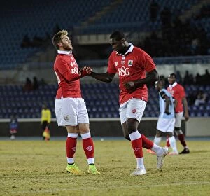 Images Dated 24th July 2014: Bristol City's Jay Emmanuel-Thomas and Wes Burns Celebrate Goal during Botswana Tour 2014