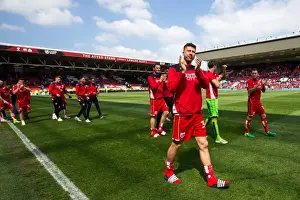Bristol City V Birmingham City Prints: Bristol City's Jens Hegeler Appreciates Fans Support at Ashton Gate Stadium (Bristol City v Birmingham City)