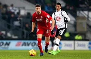 Derby County V Bristol City Prints: Bristol City's Jens Hegeler Outruns Derby County's Thomas Ince in Championship Clash