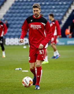 Images Dated 4th April 2017: Bristol City's Jens Hegeler Warming Up Ahead of Preston North End Clash
