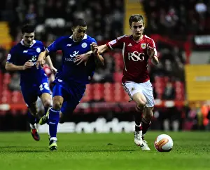 Bristol City V Leicester City Prints: Bristol City's Joe Bryan in Action Against Leicester City at Ashton Gate Stadium