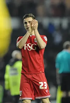 Framed Print : Bristol City's Joe Bryan Applauding Fans Amidst the Derby County Rivalry Framed Print : Bristol City's Joe Bryan Applauding Fans Amidst the Derby County Rivalry