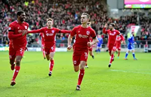 Bristol City's Joe Bryan Celebrates Championship Win Against Cardiff City