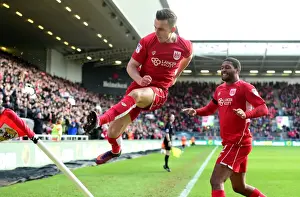 Bristol City's Joe Bryan Celebrates Championship Win Over Cardiff City