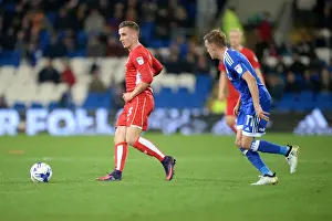 Cardiff City V Bristol City Prints: Bristol City's Joe Bryan Charges Forward Against Cardiff City in Sky Bet Championship Clash
