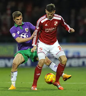 Bristol City's Joe Bryan Closes In on Swindon Town's Ben Gladwin during Sky Bet League One Match