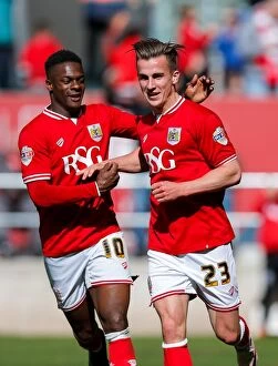 Images Dated 30th April 2016: Bristol City's Joe Bryan Scores the Second Goal in a 2-0 Lead over Huddersfield Town at Ashton