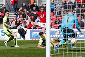 Framed Print : Bristol City's Joe Bryan Scores the Second Goal Against Huddersfield Town at Ashton Gate Stadium, Sky Bet Championship 2016 Framed Print : Bristol City's Joe Bryan Scores the Second Goal Against Huddersfield Town at Ashton Gate Stadium, Sky Bet Championship 2016