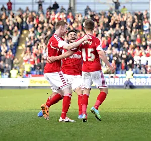 Shrewsbury Town V Bristol City Prints: Bristol City's Joe Bryan Scores the Winning Goal vs Shrewsbury Town