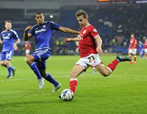 Framed Print : Bristol City's Joe Bryan Sending a Cross at Cardiff City Stadium, 2015 Framed Print : Bristol City's Joe Bryan Sending a Cross at Cardiff City Stadium, 2015