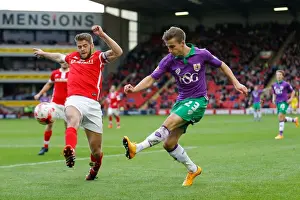 Bristol City's Joe Bryan Shoots at Barnsley's Oakwell Stadium, 2014