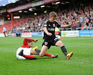 Bristol City's Joe Bryan Tackled by Crewe's Kevin Mellor during Sky Bet League One Match