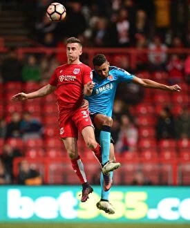 Images Dated 7th January 2017: Bristol City's Joe Bryan Wins Aerial Battle Against Fleetwood Town in FA Cup Third Round