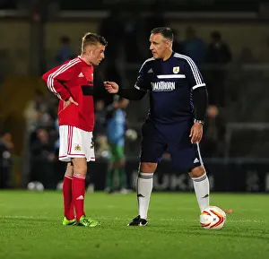 Wycombe Wanderers V Bristol City Prints: Bristol City's Joe Morrell and Coach John Pemberton at Wycombe Wanderers Match, 2013