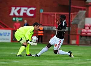 Images Dated 26th July 2010: Bristol Citys John Akinde goes for goal