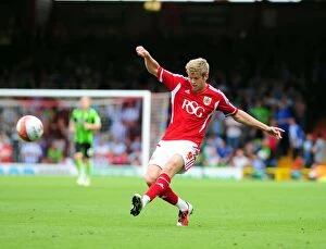Images Dated 10th September 2011: Bristol City's Jon Stead in Action against Brighton in Championship Match at Ashton Gate Stadium