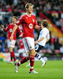 Bristol City's Jon Stead in Action against Preston North End - Championship Clash at Ashton Gate Stadium (06/11/2010)