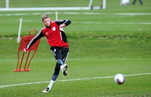 Training 12-1-12 Collection: Bristol City's Jon Stead in Intense Focus during Training Session