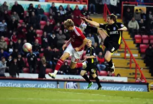 Bristol City V Cardiff City Prints: Bristol City's Jon Stead Narrowly Misses Header Goal Against Cardiff City - Championship Match